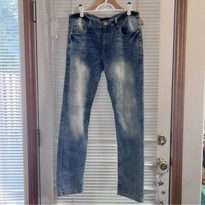 WT02 Men's Distressed Blue Jeans Size 34x32